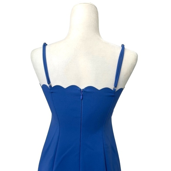 Likely Scalloped Spaghetti Strap Blue Dress - Size 6 - Picture 5 of 14
